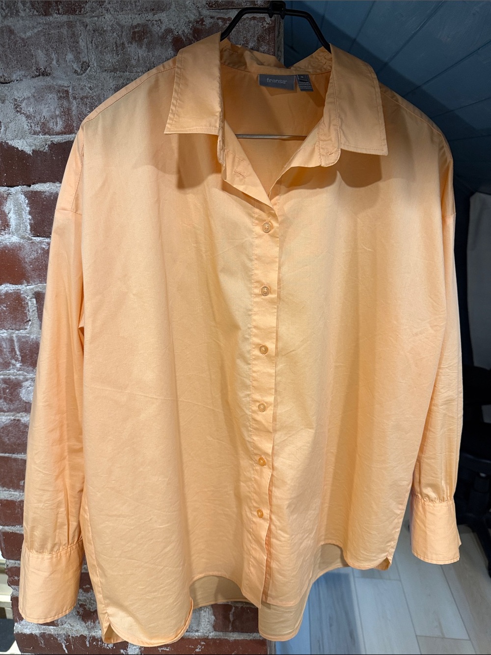 Fransa Peach Button Down Shirt